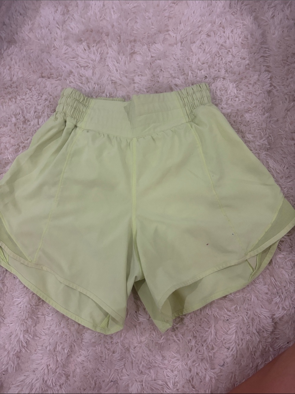 Light Green lululemon shorts (last name written inside)